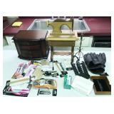 jewelry box, razor, new grooming items, gloves,