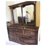 dresser with mirror, chest, nightstand