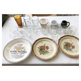 pie plate, plates, glassware