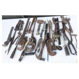pipe wrenches, hammers, pliers, knives, wrenches
