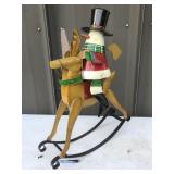metal snowman on horse
