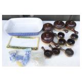dishes, marbles, license plate frame