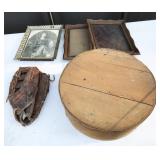 frames, baseball glove, Ball (and other) jars,