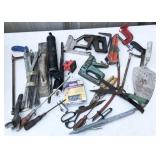 staplers, scissors, trowel, snips, hack saw,