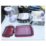 dishes, small appliances, massager