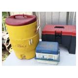 water dispenser, cooler, toolbox