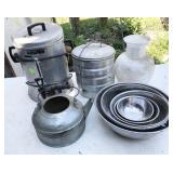 urn, kettle, bowls, food carrier, vase