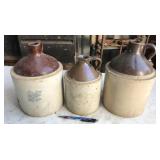 3pc stoneware jugs, including Western Stoneware