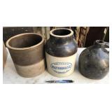 3pc stoneware jugs and crock jars, including