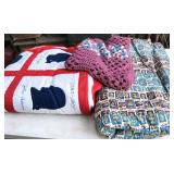 quilts and throw