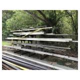 rack and contents: steel/aluminum angle iron, rack and contents: steel/aluminum angle iron,