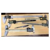 5pc assorted digital calipers: 12"/300mm, Asimeto