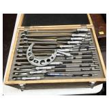 mechanical outside micrometer set in case, 0"-12"