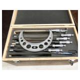 mechanical outside micrometer set in case, 6"-12"