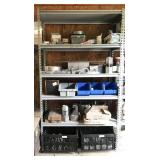shelf and contents: billets, fasteners, plastic shelf and contents: billets, fasteners, plastic