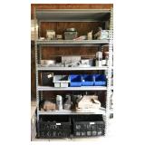 shelf and contents: billets, fasteners, plastic