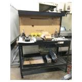 workbench and contents: tooling, taps, shell