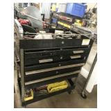 black rolling toolbox and contents: blocks and black rolling toolbox and contents: blocks and