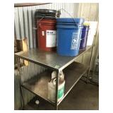 table and assorted machine oils table and assorted machine oils