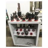 tool trolley and contents: cutters, indexers, tool trolley and contents: cutters, indexers,