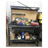 workbench and contents: tool holders, center