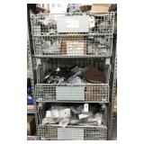 wire industrial baskets with assorted parts