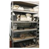 shelf and contents: polyethylene, parts shelf and contents: polyethylene, parts
