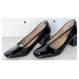 Heel the World black patent heels, size US