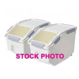 2pc air tight pet food storage, estimated 10lb