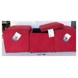NO SHIPPING: 3pc MainStays storage ottomans, 15"