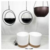 assorted planters, plastic and metal, no box -