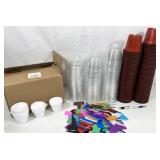 assorted plant pots: plastic nursery pots with