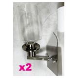 pair of 1-light wall sconces, nickel, base is