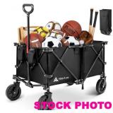 Hikenture folding wagon cart, black with gray