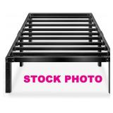 NO SHIPPING: Haageep twin 14" platform metal bed