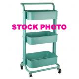 Elabo metal rolling utility cart, green, we