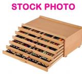 wooden box for art supplies, open box - Amazon