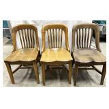 NO SHIPPING: 3pc vintage wood chairs