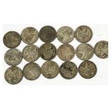 16pc assorted 1942-1945 Wartime Jefferson 35%