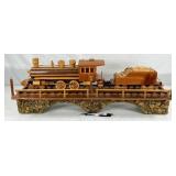 vintage wooden model train