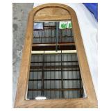 NO SHIPPING: vintage oak mirror, 23"w x 48"h,