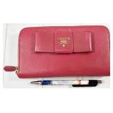 Prada Saffiano 1ML506 ribbon zip-around leather