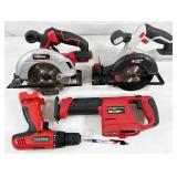 assorted cordless tools, no batteries/chargers,