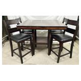 NO SHIPPING: pub table with 4 chairs, table is