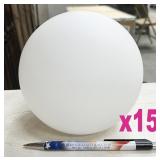 15pc NEW white glass globes, estimated 6"