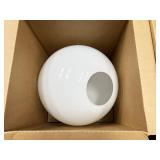 NEW white glass globe, 16" diameter, shipping is