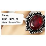 NEW costume ring, size 9, color is "Garnet" in