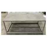 NO SHIPPING: metal coffee table, textured top,
