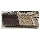 NO SHIPPING: rack with 48pc metal folding chairs