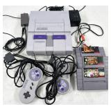 Super Nintendo game system with 2 controllers & 3